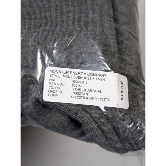 Monster Energy Official Full Zip Hoodie Sweatshirt Gray Mens Size XL NEW 2025 - Picture 4 of 4